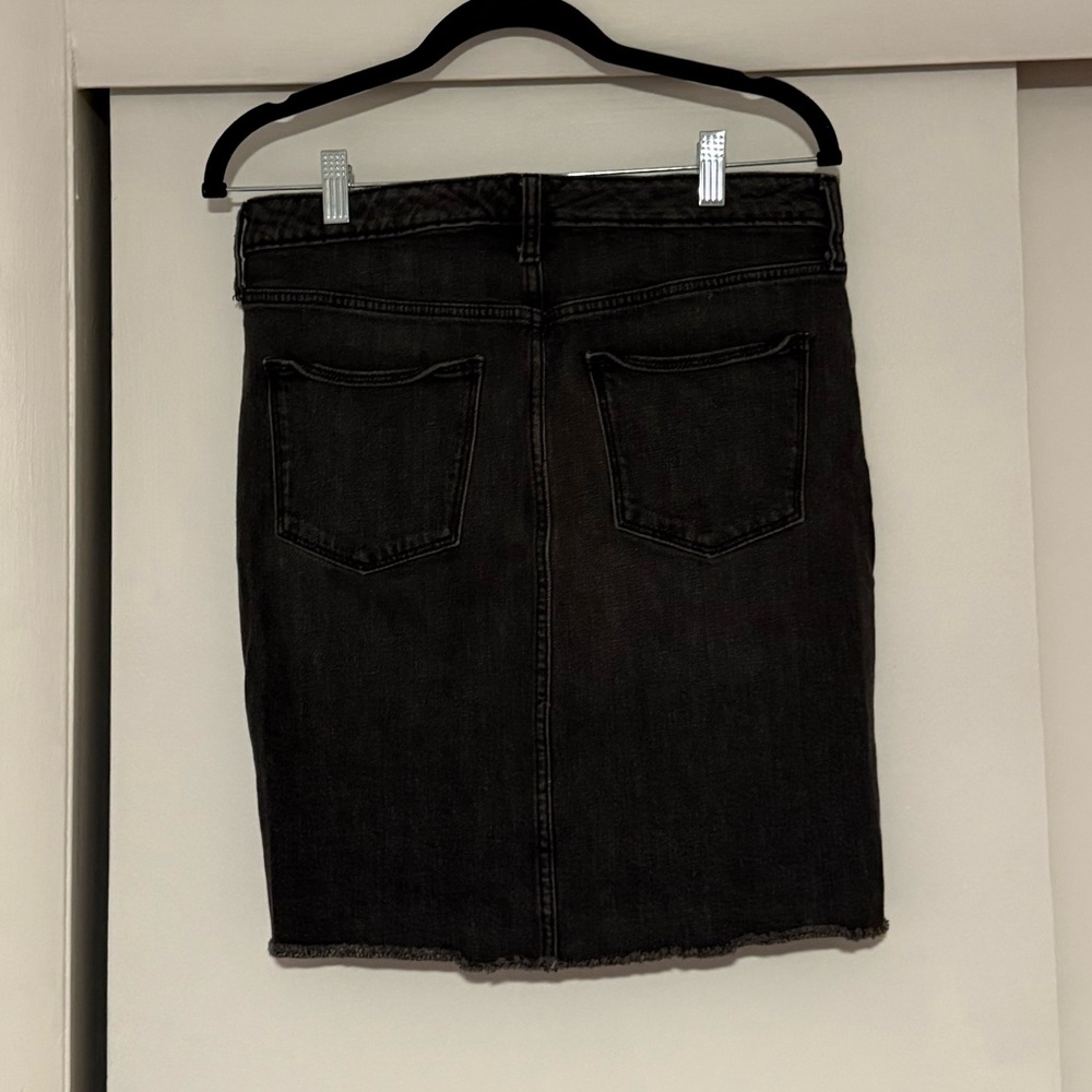 Faded Black Denim Skirt